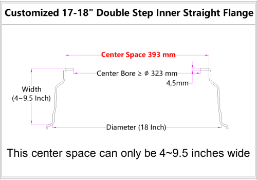 Custom blank 17-18 Inch Double Step Inner Barrel Straight Flange