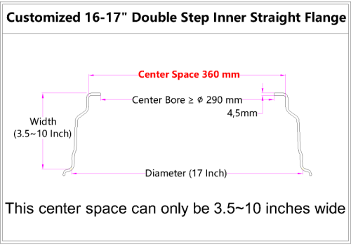 Custom blank 16-17 Inch Double Step Inner Barrel Straight Flange