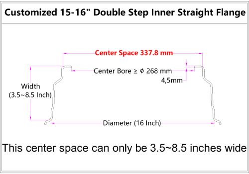 Custom blank 15-16 Inch Double Step Inner Barrel Straight Flange