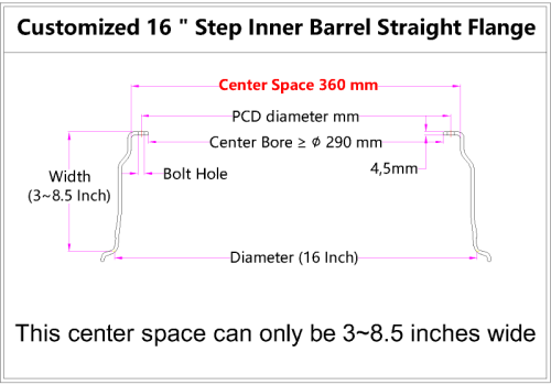 Custom 16 Inch Step Inner Barrel Straight Flange
