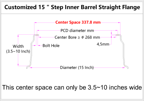 Custom 15 Inch Step Inner Barrel Straight Flange