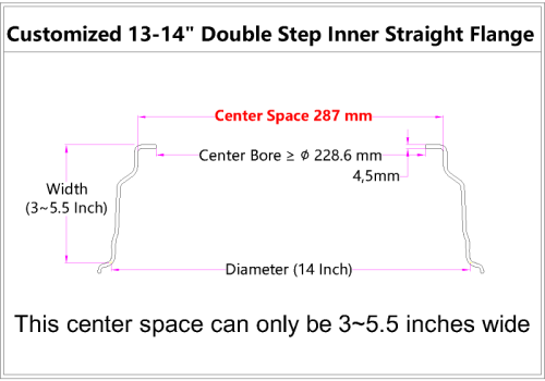 Custom blank 13-14 Inch Double Step Inner Barrel Straight Flange