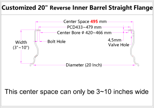 Custom 20 Inch Reverse Inner Barrel Straight Flange