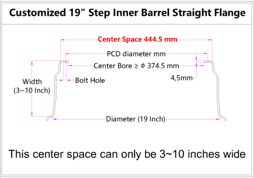 Custom 19 Inch Step Inner Barrel Straight Flange