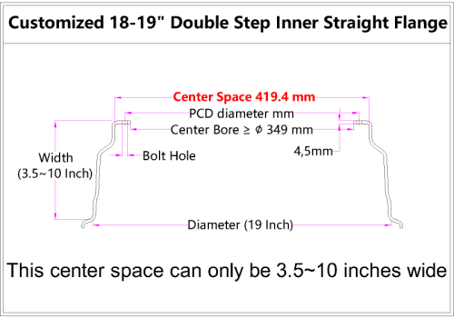 Custom 18-19 Inch Double Step Inner Barrel Straight Flange