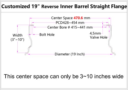 Custom 19 Inch Reverse Inner Barrel Straight Flange