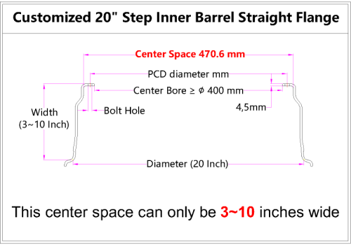 Custom 20 Inch Step Inner Barrel Straight Flange