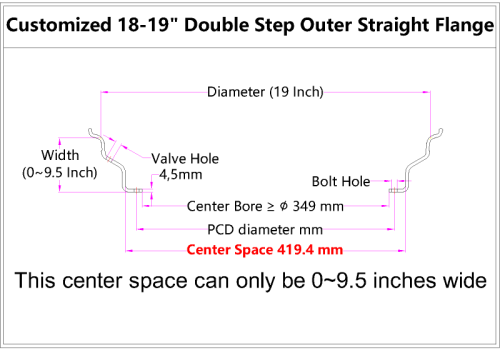 Custom 18-19 Inch Double Step Outer lip Straight Flange