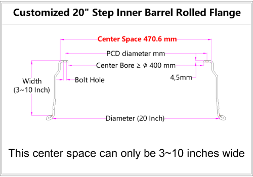 Custom 20 Inch Step Inner Barrel Rolled Flange
