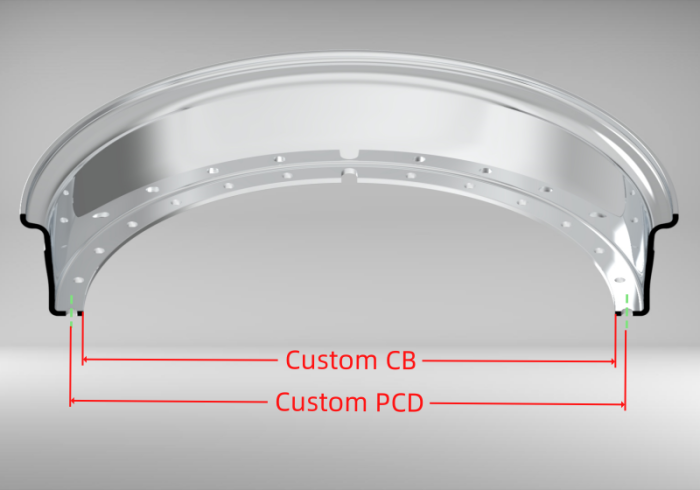Custom 15 Inch Reverse Outer lip Straight Flange