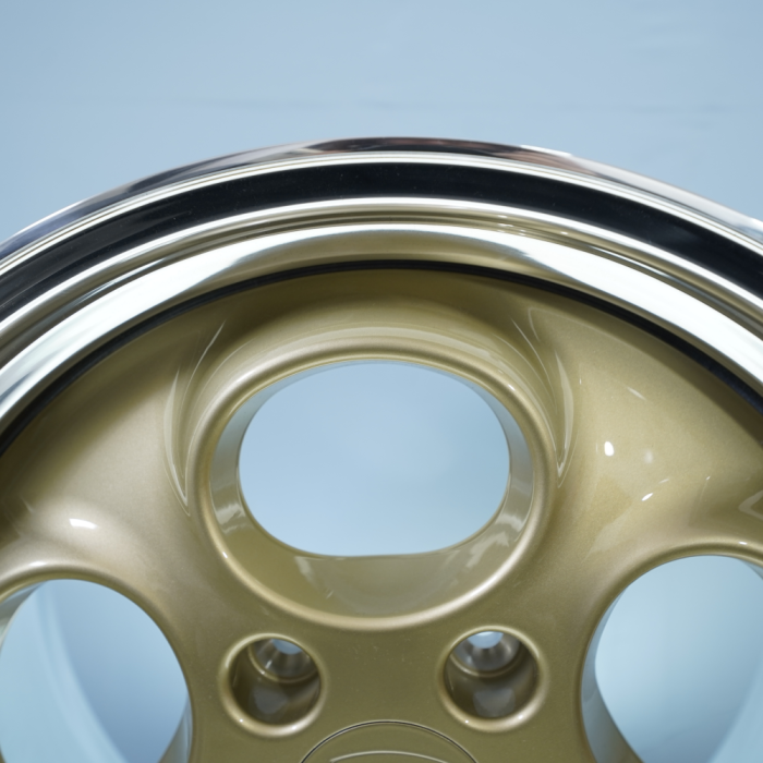 For Porsche 928 944 TeleDial Design 3-piece Wheel Polished Barrel Matte Gold Disc