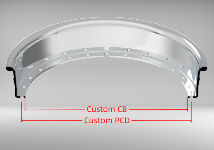 Custom 23 Inch Reverse Outer lip Rolled Flange