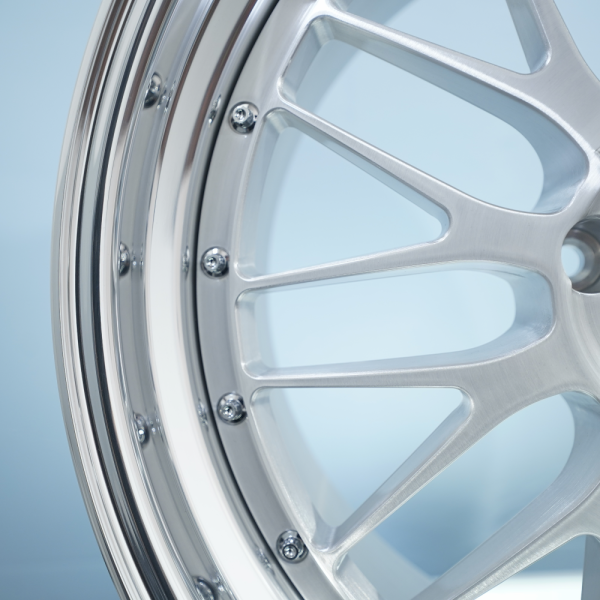 For BBS LM Step Lip Style 3-Piece Wheels Silver Center Polish Outer Rim