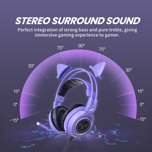 Somic G951s Purple Stereo Gaming Headset With Mic Stereo gaming headset cat ear led lights music bluetooth headphones earphone new. somic
