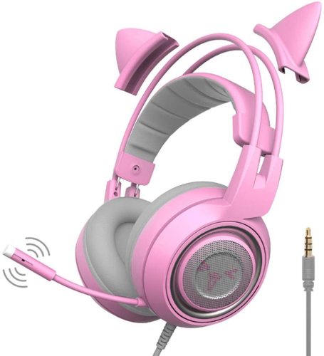 Somic G951s Ps4 Pink Cat Ear Noise Cancelling Headphones 3 5mm Plug Girl Kids Gaming Headset With Microphone For Phone