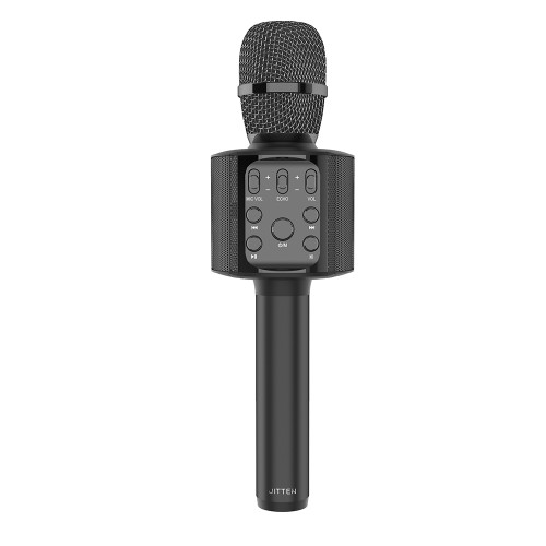 カラオケマイク 高音質 USB充電式 Bluetooth TFカード Android/iPhone/PCに対応 ノイズ低減 日本語説明書付き ピンク/ブラック 子供 家庭用 多機能調節 急速接続 軽量 大容量電池