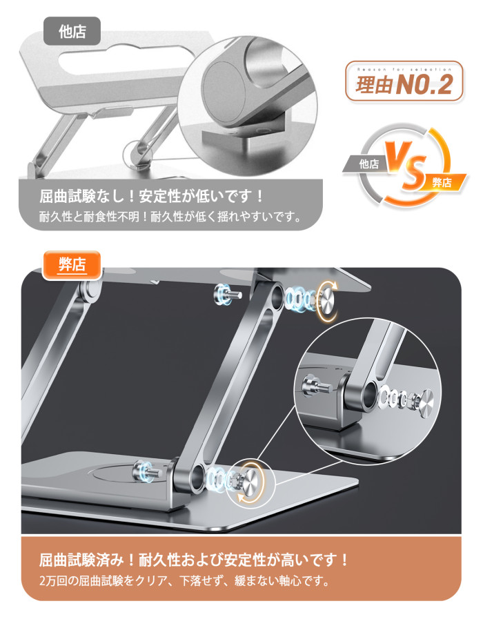ノートパソコンスタンド パソコンスタンド 折りたたみ式 ノート PCスタンド 改良版 アルミ合金製 ホルダー 高さ 角度調整可能 滑り止め 軽量 姿勢改善 Macbook/Macbook Air 9〜17インチまでに対応 クリスマス ギフト