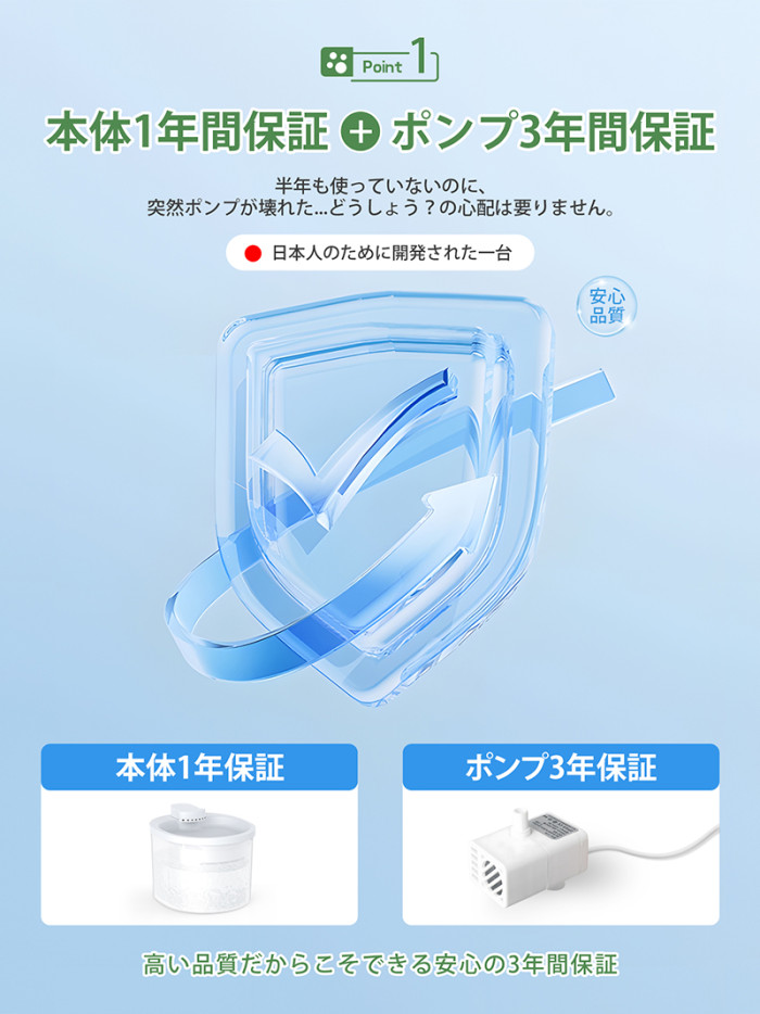猫 犬 給水器 水飲み器 自動給水器 【一年保証】 ペット 自動 水飲み 自動水やり器 自動水やり機 水飲み器 給水 水 給水機 ペット給水器 ペット自動給水器 浄水器 ポンプ 軟水 ホワイト 透明 超静音 猫用 犬用 ねこ 2.5L