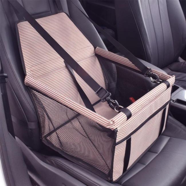 Pet Stripe Car Mat Car Anti-dirty Bag Safety Seat front Row Bag Section Mesh Breathable Cat Bag