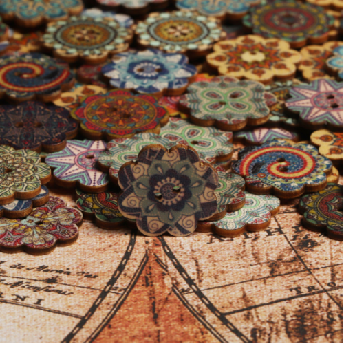 100 Pcs Wooden Decoration Sewing Buttons