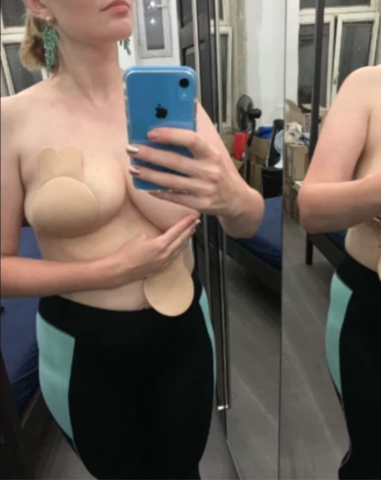 Solid Breast Lifting Adhesive Bra - Flesh