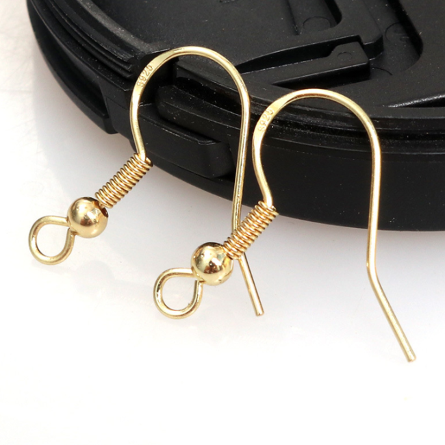10 Pcs Hand-made diy sterling sliver ear hook accessories