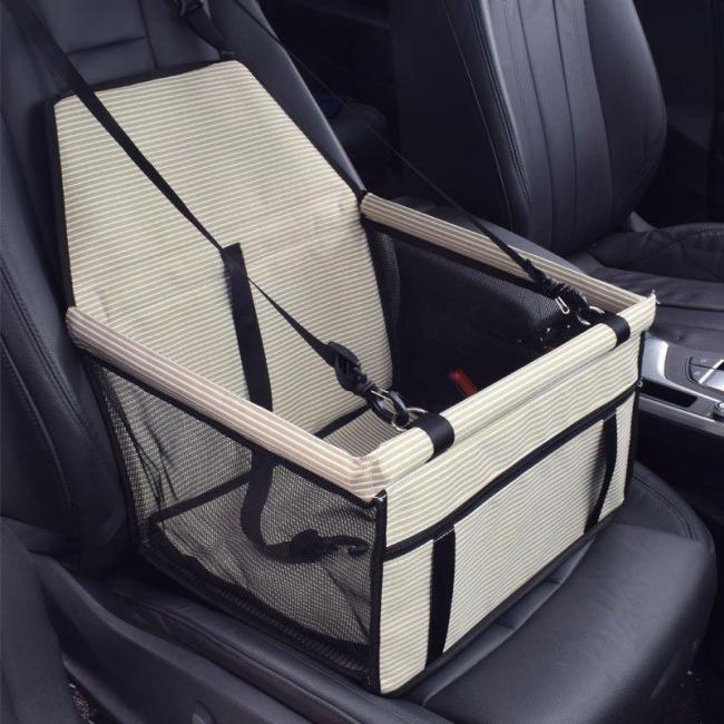 Pet Stripe Car Mat Car Anti-dirty Bag Safety Seat front Row Bag Section Mesh Breathable Cat Bag