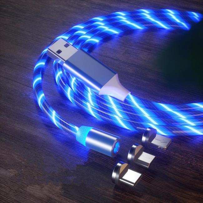 Luminous Magnetic Charging Cable With 3 Plug