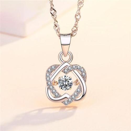 Sterling Silver Pendant (Without Chain) and Metal (Aluminum)  Rose Gift Box