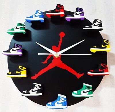 3D Sneaker Clock with 1-12 Mini Sneakers-Free shiping