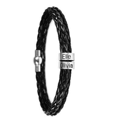 Stainless Steel Bracelet Custom Beaded Bracelet Titanium Steel Leather Bracelet(Personalized)