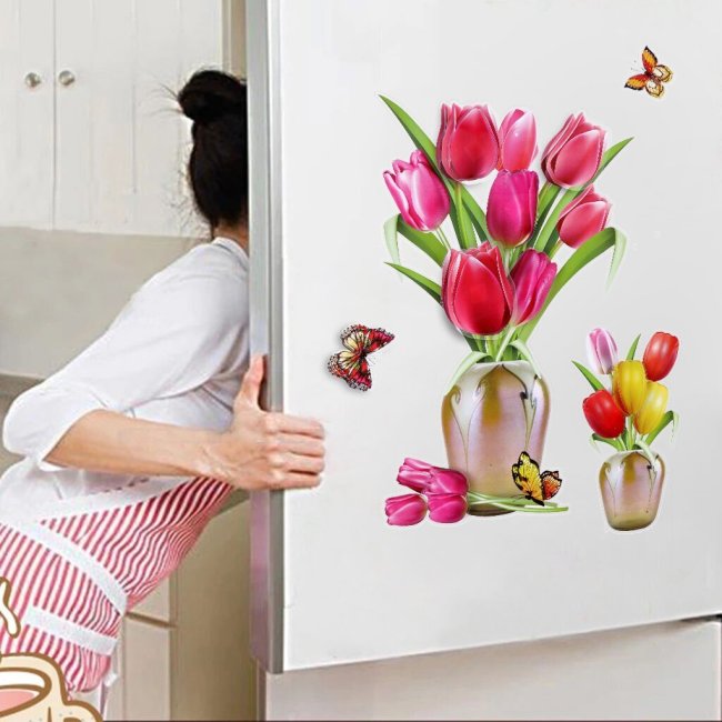 DIY Plant Vase 3D Stereo Stickers Self-Adhesive