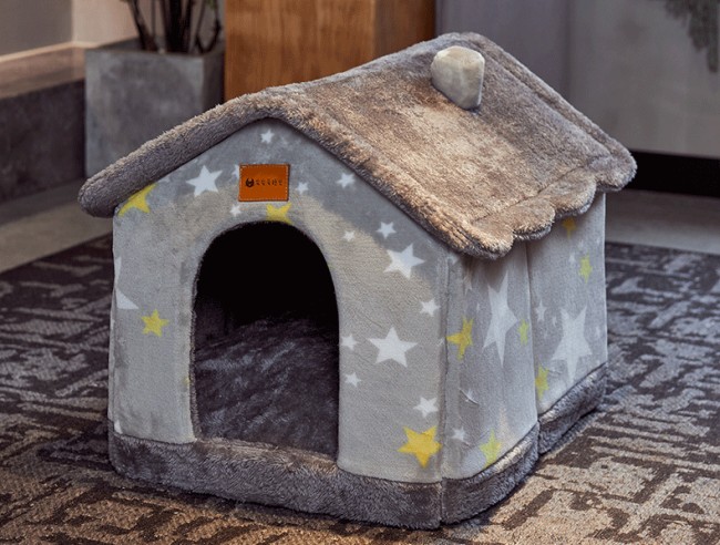 FOLDABLE DOG HOUSE KENNEL BED MAT