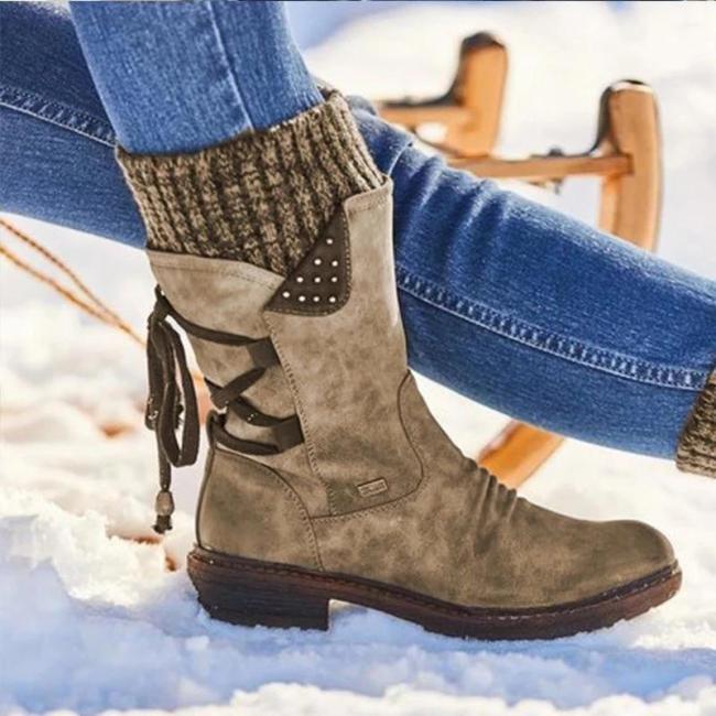 Women's Warm Back Lace-Up Winter Snow Boots