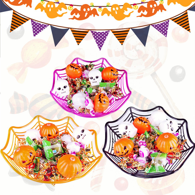 Halloween Decoration Black Spider Web Bowl Fruit Plate Candy Biscuit Package Basket Bowl Trick or Treat Halloween Party Supplies