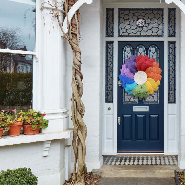 Rainbow Front Door Wreath