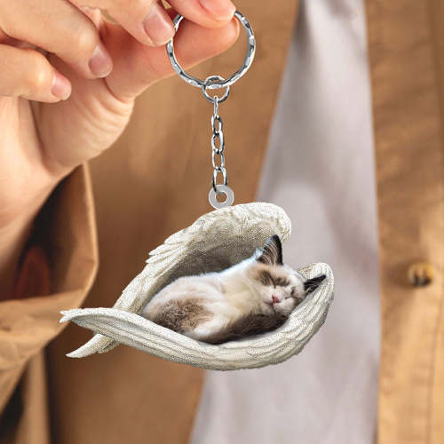 Ragdoll Cat Sleeping Angel Acrylic Keychain