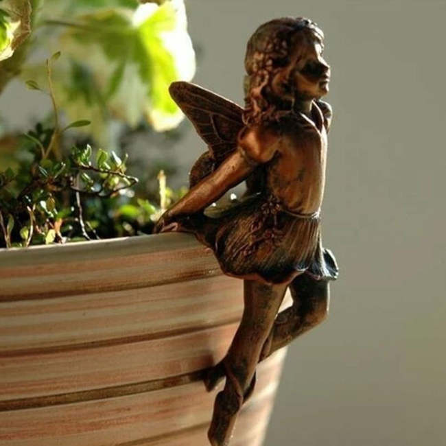 4 Pcs Flower Fairy Plant Pot Huggers Figurine