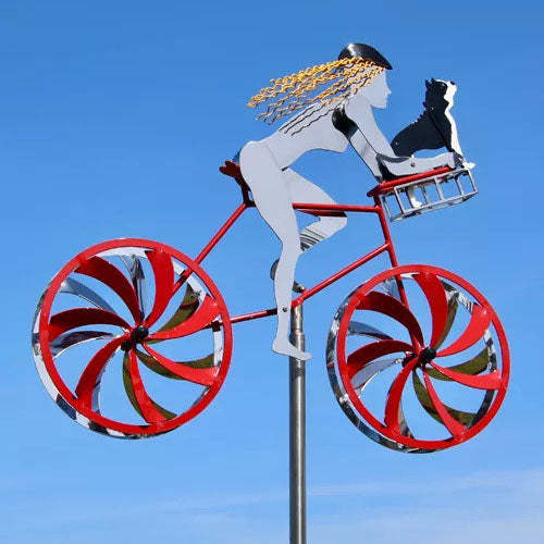 Kinetic Bicycle Sculpture Windmill