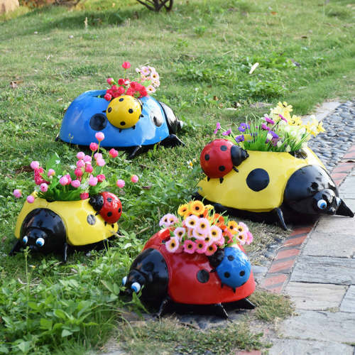 Ladybug Flower Pot Decor