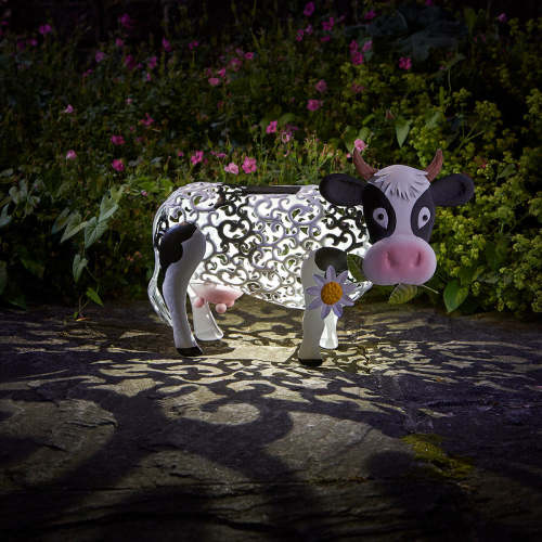 Animal Shaped Garden Decorative Iron Cock/Cow LED Solar Light