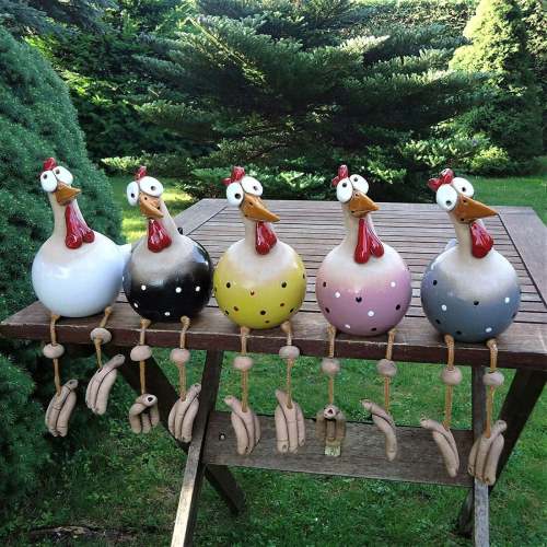 Resin Chicken Figurines Yard Art Decor
