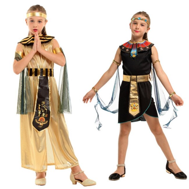 Umorden Halloween Costumes Boy Girl Ancient Egypt Egyptian Pharaoh Cleopatra Prince Princess Costume for Children Kids Cosplay