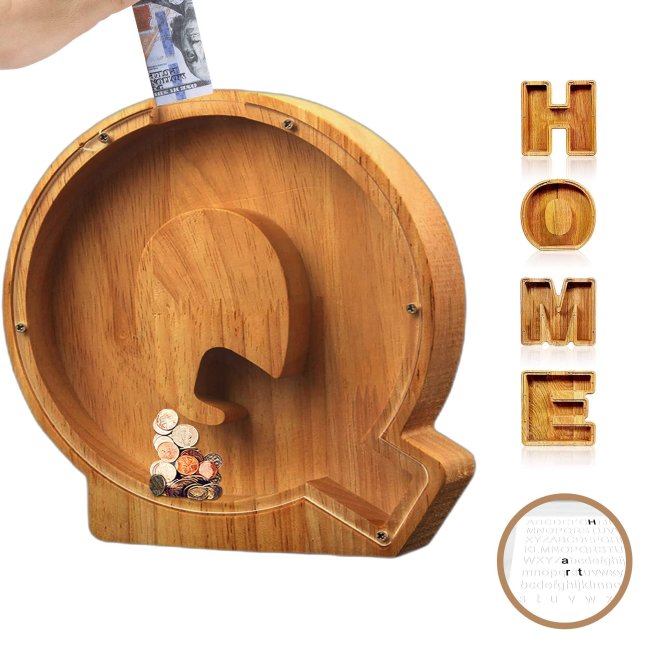 🔥Last Day 49% Off - 👪Piggy Bank-Wood Gift For Kids