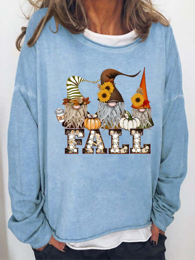 It's Fall Y'all Gnomies Print Sweatshirts