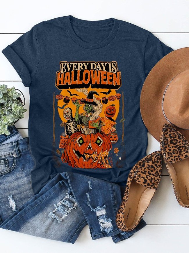 Women's Halloween Print Casual T-Shirt