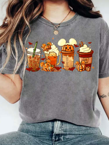 Halloween Pumpkin Spice Latte Iced Warm Cozy Autumn T-shirt
