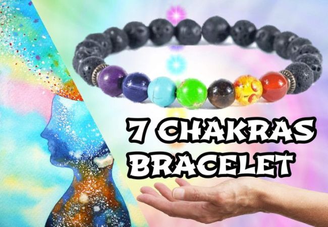 7 Chakra Natural Lava Stone Bracelet