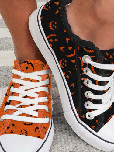 Halloween Black Jack Lace-up Canvas Sneakers
