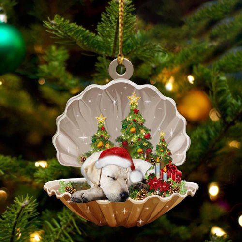 Labrador Retriever-Sleeping Pearl in Christmas Two Sided Ornament